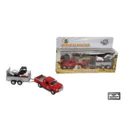 Kids Globe Traffic Mitsubishi L200 Met Aanhanger Met Minigraver