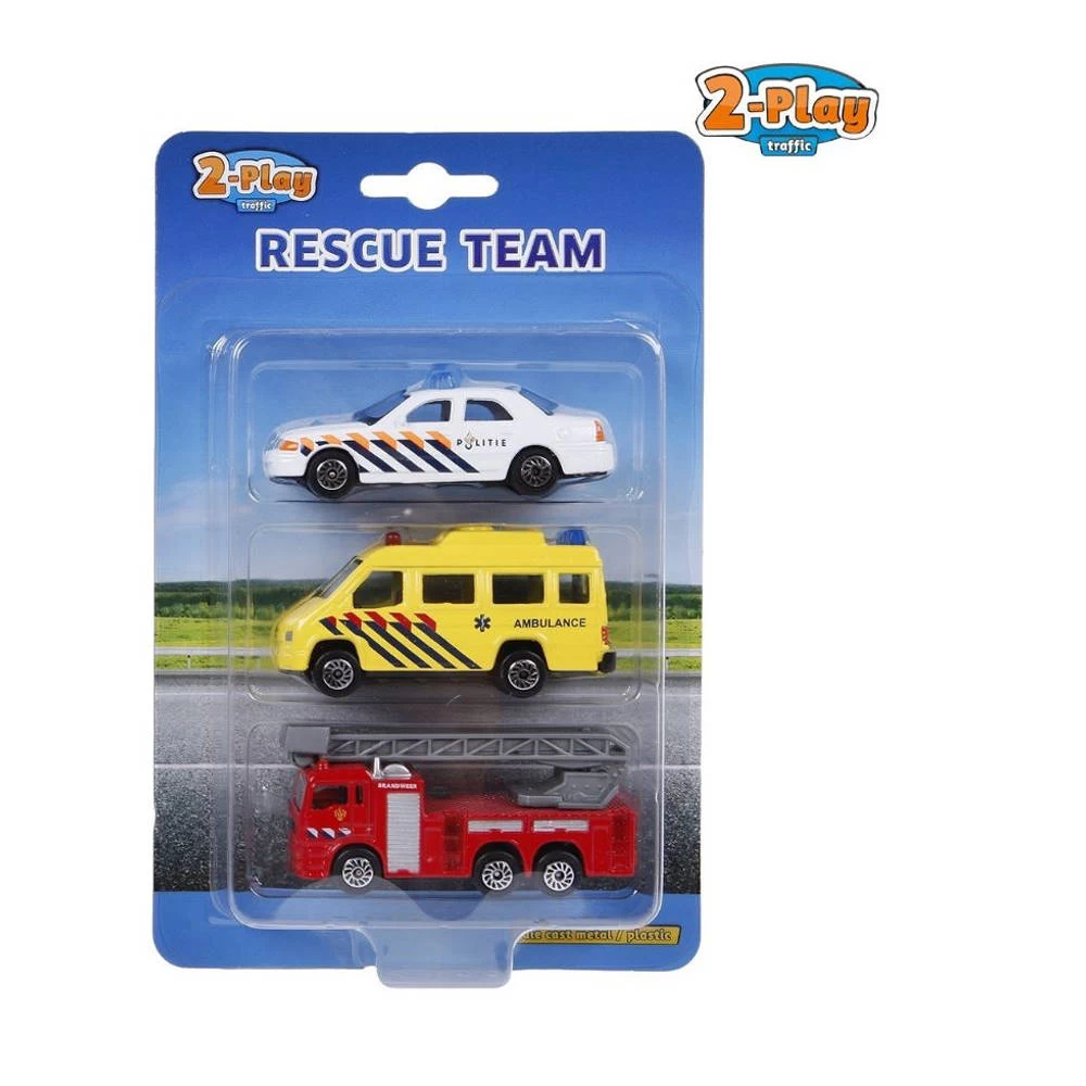 No Brand 2-Play Reddingsteam Voertuigen - 3 Stuks 3 No Brand 2-Play Reddingsteam Voertuigen - 3 Stuks