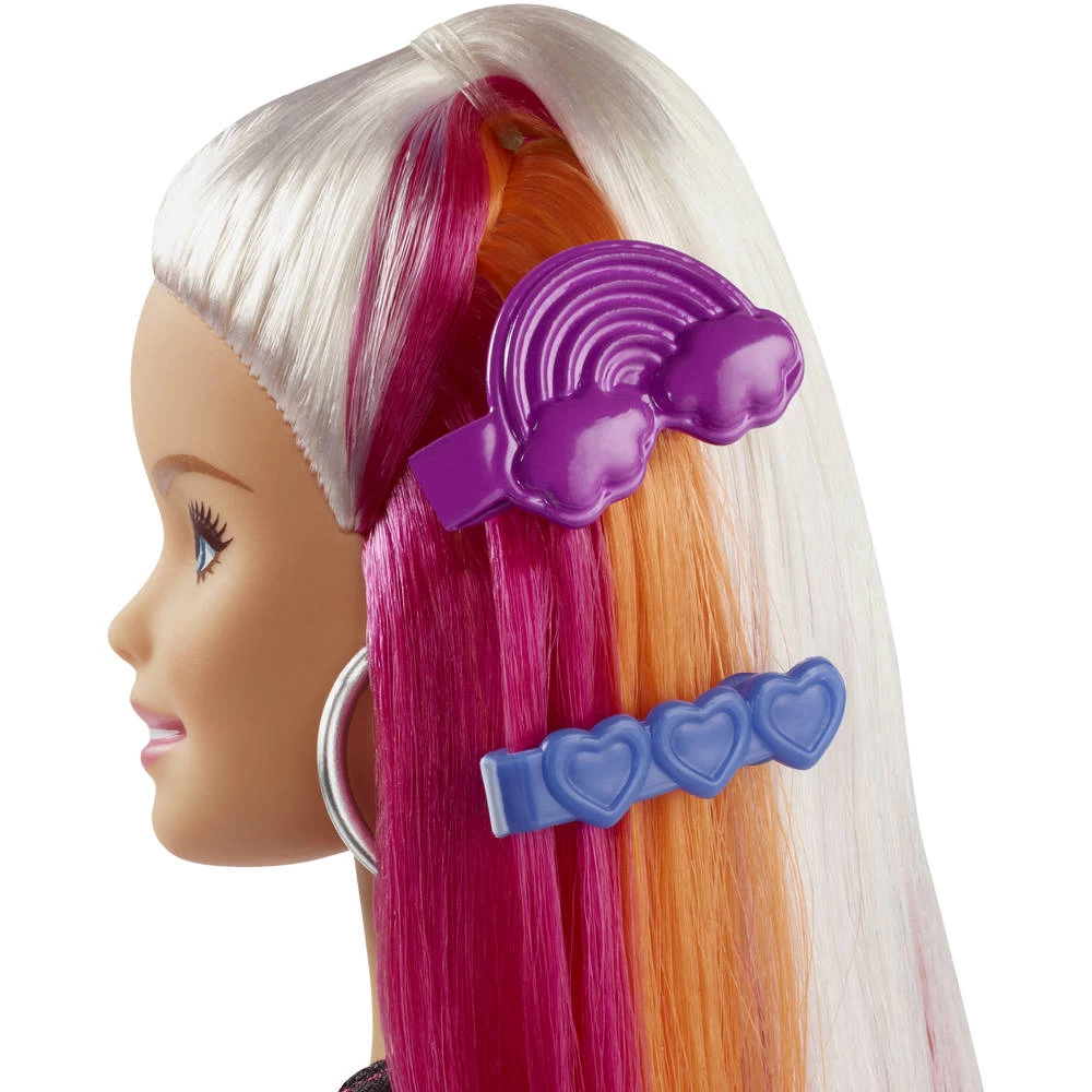 Barbie Mannequinpop Regenboog Glitterhaar 6 Barbie Mannequinpop Regenboog Glitterhaar - Afbeelding 4