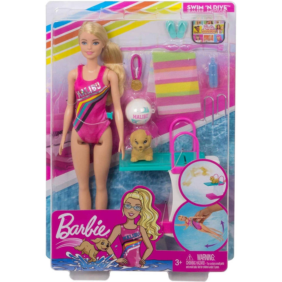 Barbie Dreamhouse Adventures Barbie Zwem- En Duikpop 4 Barbie Dreamhouse Adventures Barbie Zwem- En Duikpop - Afbeelding 2