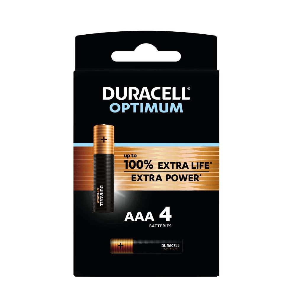 Duracell Alka Optimum AAA-batterijen Set 4-delig 3 Duracell Alka Optimum AAA-batterijen Set 4-delig