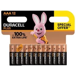 Duracell Alka Plus AAA-batterijen Set 12-delig