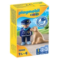 PLAYMOBIL 1.2.3 Politieman Met Hond 70408