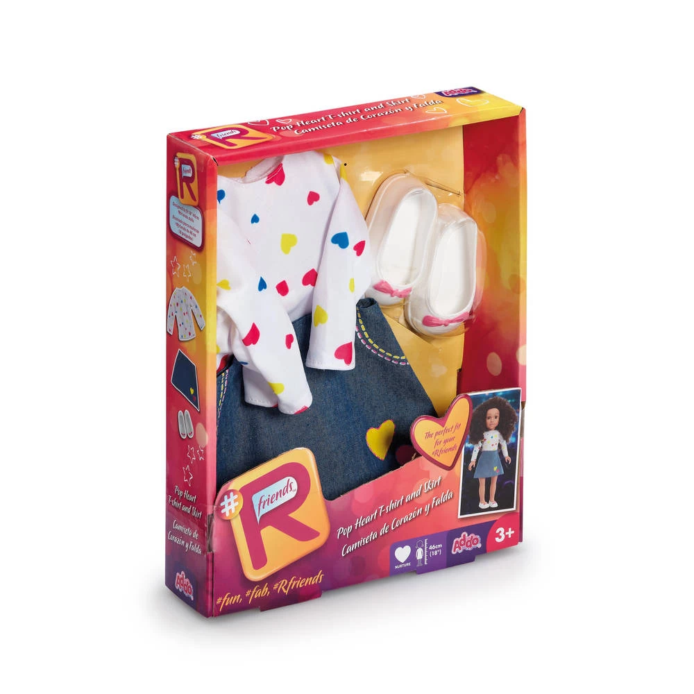 Poppenkleding Hartjes T-shirt En Rokje 4 Poppenkleding Hartjes T-shirt En Rokje - Afbeelding 2