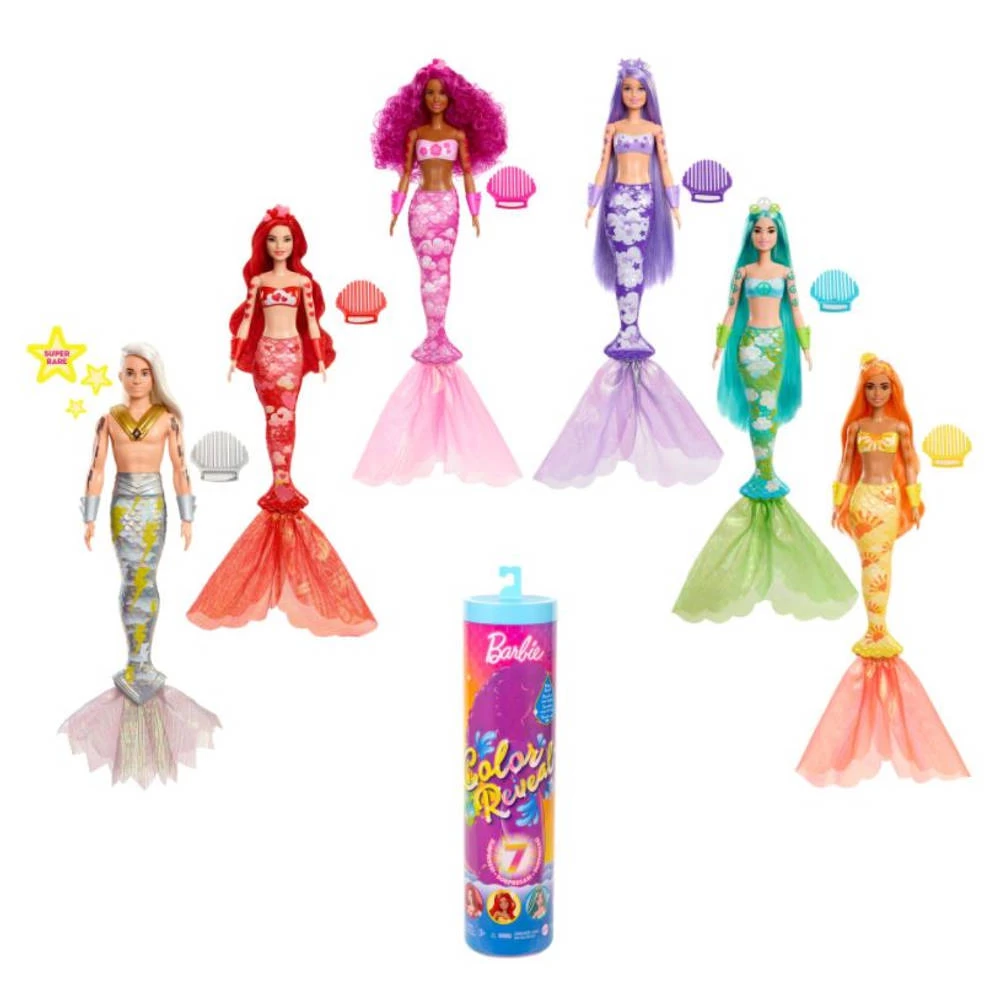 Barbie Color Reveal Regenboog Zeermeermin Pop 3 Barbie Color Reveal Regenboog Zeermeermin Pop
