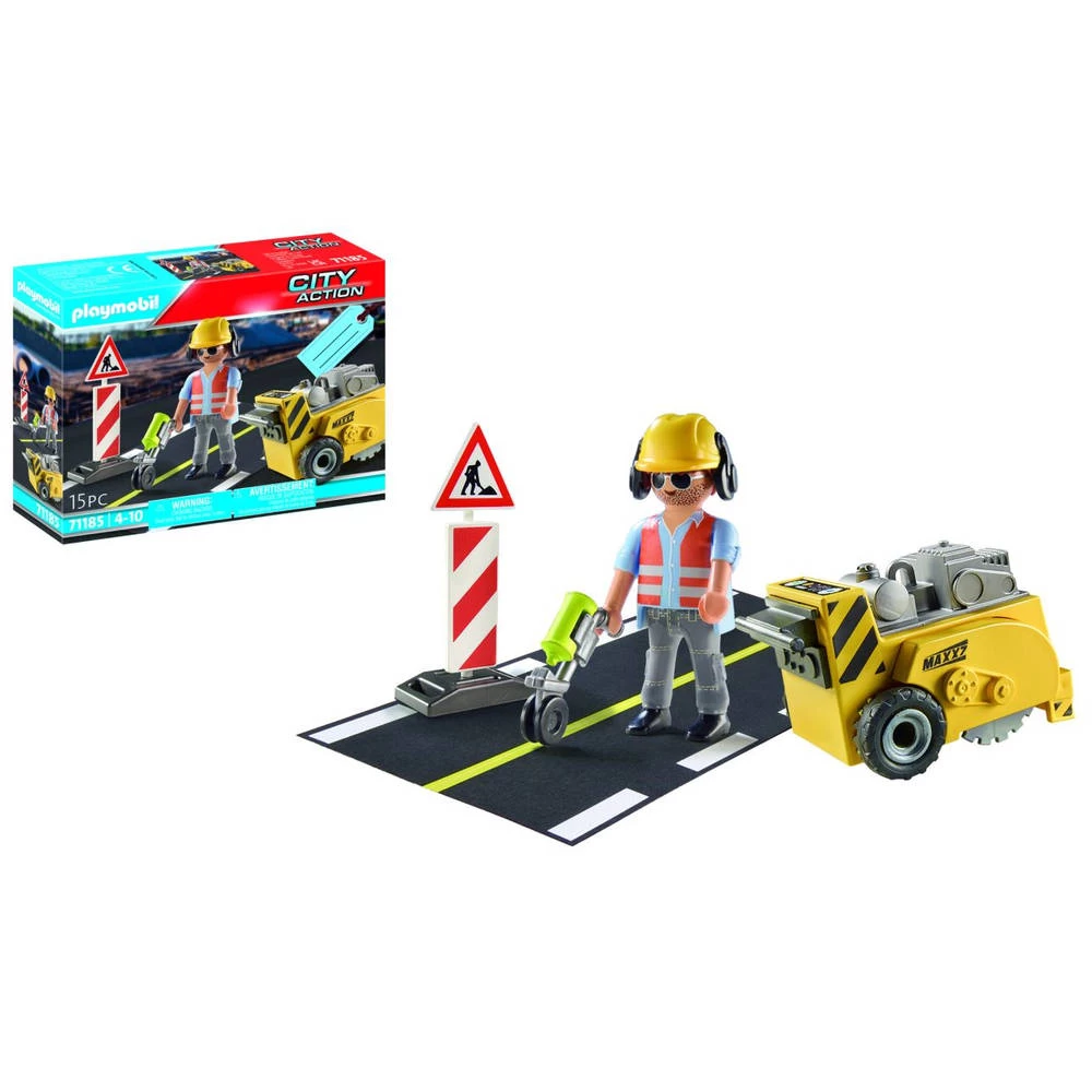 PLAYMOBIL Bouwvakker Met Randensnijder Cadeauset 71185 3 PLAYMOBIL Bouwvakker Met Randensnijder Cadeauset 71185