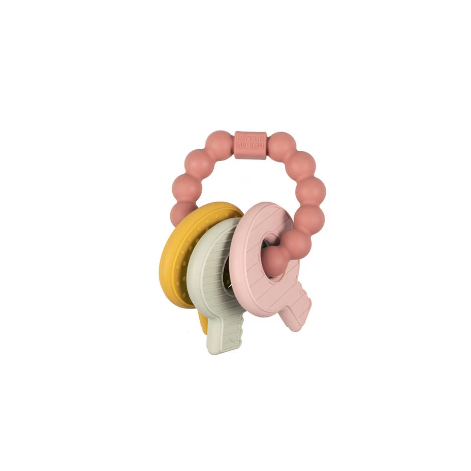 Little Dutch Sleutelbos Bijtspeeltje - Roze 4 Little Dutch Sleutelbos Bijtspeeltje - Roze - Afbeelding 2