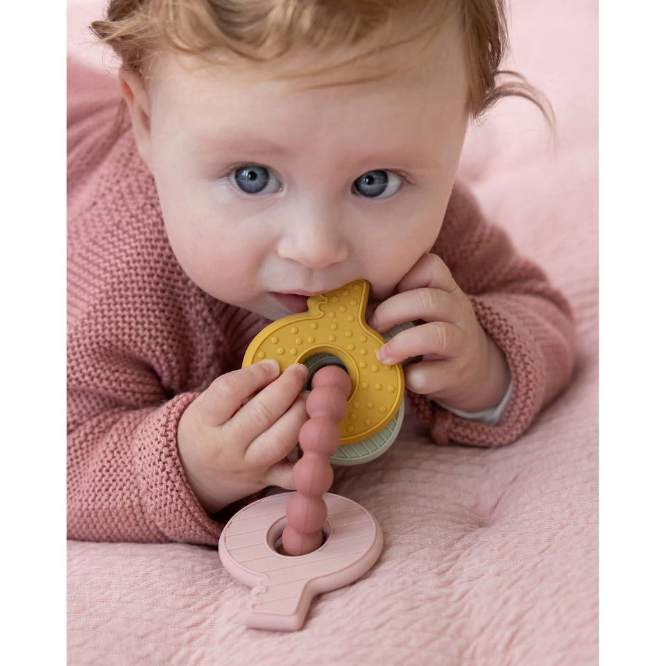 Little Dutch Sleutelbos Bijtspeeltje - Roze 5 Little Dutch Sleutelbos Bijtspeeltje - Roze - Afbeelding 3