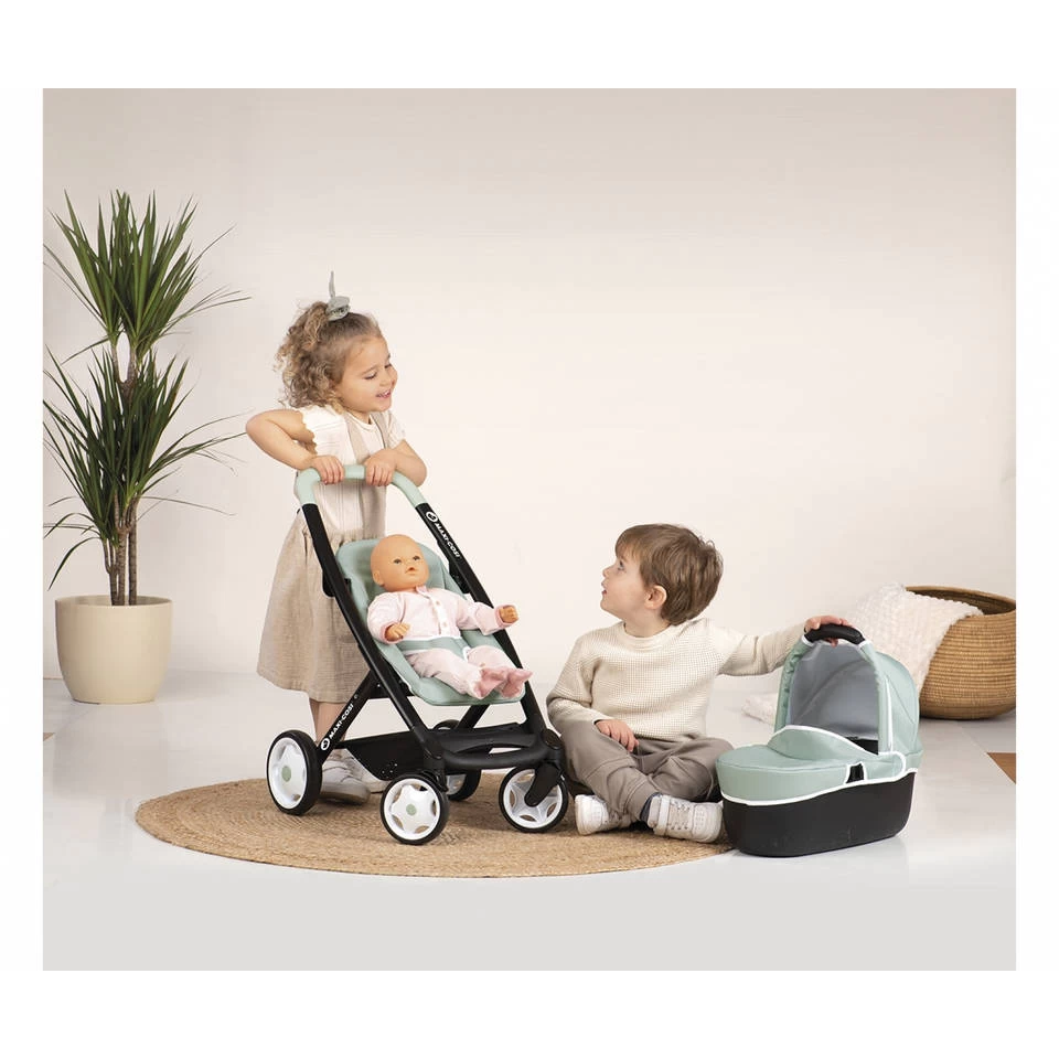 Smoby Maxi Cosi En Quinny Combi 3 In 1 Poppenwagen - Groen 4 Smoby Maxi Cosi En Quinny Combi 3 In 1 Poppenwagen - Groen - Afbeelding 2