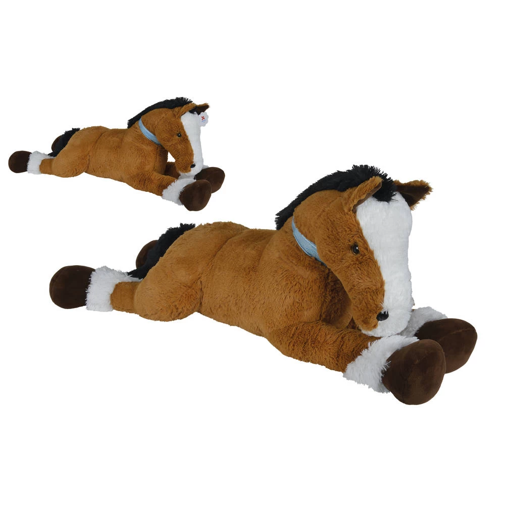 No Brand Pluchen Paard Liggend - 110 Cm 3 No Brand Pluchen Paard Liggend - 110 Cm