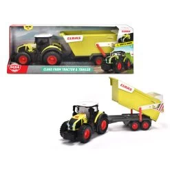 Dickie Toys Claas Tractor Met Aanhanger - 64 Cm